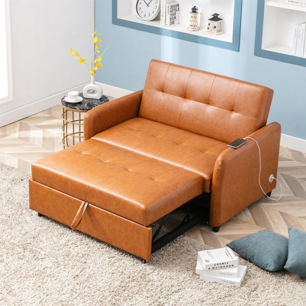 Latitude Run® 51.5'' Vegan Leather Sleeper Sofa Wayfair